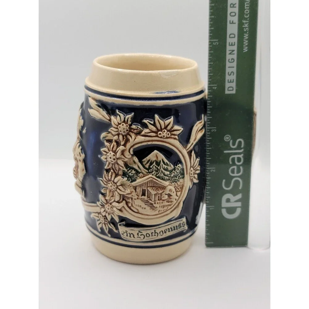 Gerz Germany Beer Stein Couple Kissing Flirting Lovers Courting No Lid 4.5”